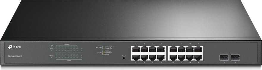 Kurzinfo: TP-Link JetStream TL-SG1218MPE - Switch - Smart - 16 x 10/100/1000 (PoE+) + 2 x Gigabit SFP - an Rack montierbar - PoE+ (192 W) - AC 100 - 240 V Gruppe Hubs & Switches Hersteller TP-LINK Hersteller Art. Nr. TL-SG1218MPE EAN/UPC 6935364086923 Produktbeschreibung: TP-Link JetStream TL-SG1218MPE - Switch - 16 Anschlüsse - Smart - an Rack montierbar Gerätetyp Switch - 16 Anschlüsse - Smart Gehäusetyp An Rack montierbar 1U Untertyp Gigabit Ethernet Ports 16 x 10/100/1000 (PoE+) + 2 x Gigabit SFP Power Over Ethernet (PoE) PoE+ PoE-Budget 192 W Leistung Switching-Kapazität: 36 Gbps Übertragungsleistung: 23