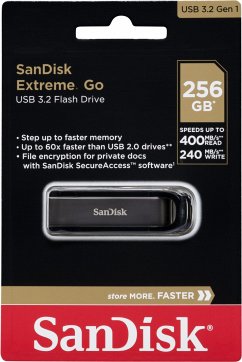 Übernehmen Sie die Kontrolle über Ihre DatenMit dem SanDisk Extreme Go USB 3.2 Drive können Sie in Spitzengeschwindigkeiten auf all Ihre Daten zugreifen