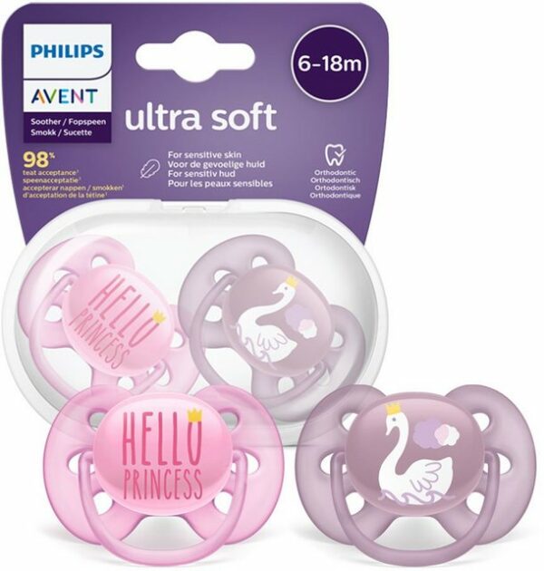 Der Philips AVENT ultra soft Schnuller SCF223/02 im Doppelpack passt sich der Wangenform der Babys perfekt an und ist hautschonend. Mit seinem komfortablen und flexiblen Saugerschild folgt er der natürlichen Gesichtsform und minimiert damit Hautreizungen sowie Abdrücke auf der Babyhaut. Für einen zusätzlichen Komfort besitzt das Saugerschild eine abgerundete Form. Durch seine seidigweiche und strukturierte Spitze aus Silikon beruhigt und tröstet der Schnuller die Kleinkinder. Zusätzlich ist der Philips AVENT ultra soft Schnuller SCF223/02 kiefergerecht geformt und unterstützt damit eine gesunde Dentalentwicklung.