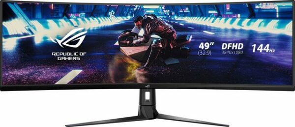 Der ROG Strix XG49VQ ist ein Super-Ultra-Wide 49-Zoll-Gaming-Monitor mit einer extrem schnellen Bildwiederholrate von 144Hz