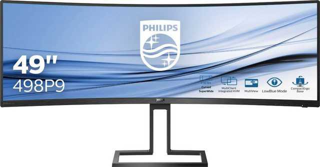 Philips 498P9/00 Gaming-Monitor (124 cm/49 „, 5120 x 1440 px, DQHD, 5 ms Reaktionszeit, 70 Hz, VA LCD)