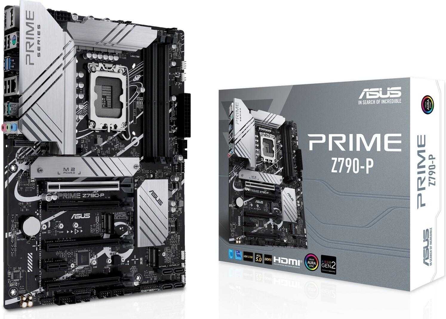 ASUS PRIME Z790-P – Motherboard – ATX – LGA1700-Sockel – Z790 Chipsatz – USB 3,2 Gen 1, USB 3,2 Gen 2, USB-C 3,2 Gen2, USB-C 3,2 Gen 2×2 – 2,5 Gigabit LAN – Onboard-Grafik (CPU erforderlich) – HD Audio (8-Kanal) (90MB1CK0-M0EAY0)