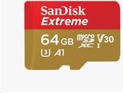 SanDisk Extreme – Flash-Speicherkarte (microSDXC-an-SD-Adapter inbegriffen) – 64GB – A2 / Video Class V30 / UHS-I U3 / Class10 – microSDXC UHS-I (SDSQXA2-064G-GN6AA)