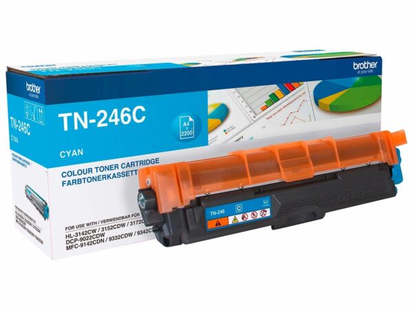 Der originale Brother Toner TN-246C sorgt für optimale Druckergebnisse beim Drucken und Faxen. Die ausgedruckten Seiten überzeugen durch ein scharfes