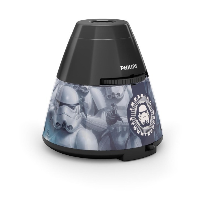 Philips LED Kinder Nachttischlampen Star Wars 2-in-1 Projektor-Nachtlicht, Schwarz, Kunststoff, 717699916