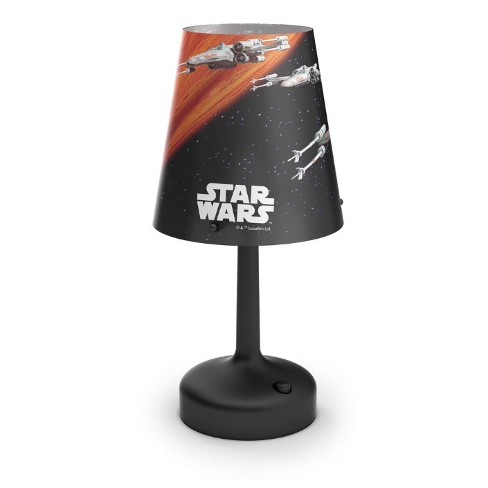 Philips Kinder Nachttischlampen Star Wars Raumschiffe Höhe 26, Grau, orange, schwarz, Kunststoff, 718883016