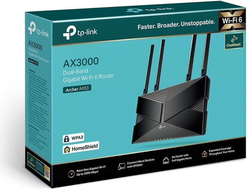 TP-Link Archer AX53 V1 – Wireless Router – 4-Port-Switch – GigE – 802,11a/b/g/n/ac/ax – Dual-Band (Archer AX53)