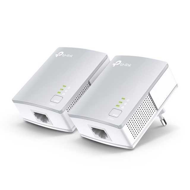 TP-Link TL-PA4010KIT Netzwerk-Adapter, Powerline Adapter Set, 600Mbit/s Homeplug AV2, 2 LAN Ports, Plug&Play, kompatibel mit allen Powerline Adaptern, ideal für Streaming, energiesparend, weiß