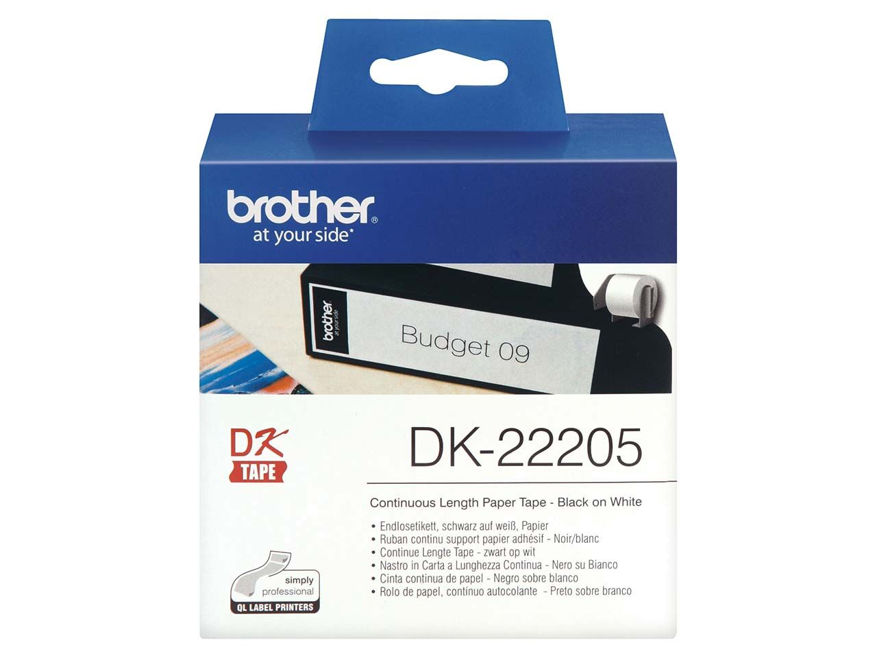 Brother Endlosetiketten „DK-22205“ weiß 62 mm x 30,48 m