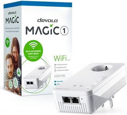 Devolo Magic 1 WiFi 2-1 – 1200 Mbit/s – IEEE 802.11a – IEEE 802.11ac – IEEE 802.11b – IEEE 802.11g – IEEE 802.11n – IEEE 802.3 – IEEE 802.3az,… – Typ F – Gigabit Ethernet – 10,100,1000 Mbit/s – Wi-Fi 5 (802.11ac) (8358)