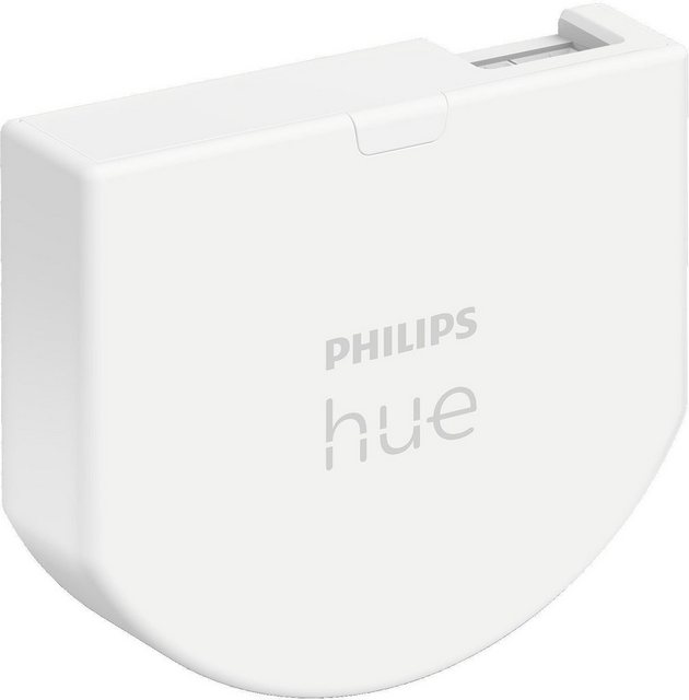 Installiere das Philips Hue Wandschalter Modul hinter einem Lichtschalter oder Taster und nutze mit Deinem vorhandenen Lichtschalter oder Taster Dein smartes Philips Hue Lichtsystem. Deine Lampen sind immer eingeschaltet und erreichbar. Du hast sogar die Möglichkeit