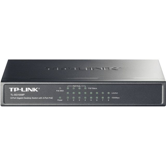 TP-Link 8-Port-Gigabit-Desktop-Switch mit 4 PoE-Ports Netzwerk-Switch (PoE-Funktion)