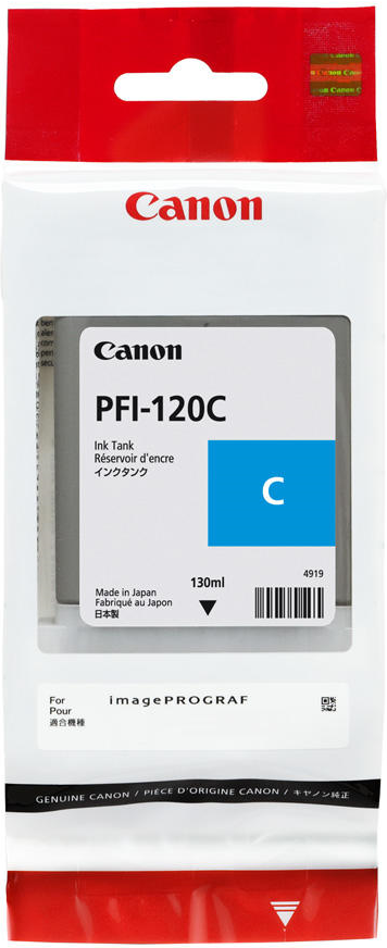 Canon PFI-120 C – 130 ml – Cyan – Original – Tintenbehälter – für imagePROGRAF TM-200, TM-205, TM-300, TM-305 (2886C001)