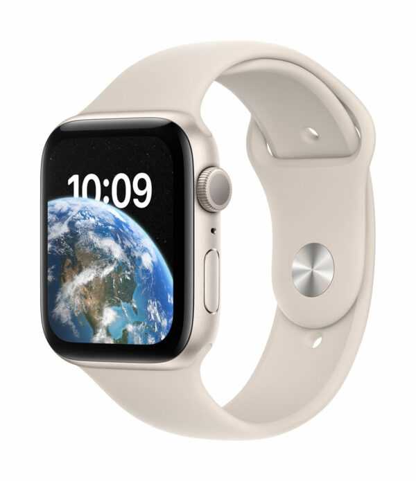 Kurzinfo: Apple Watch SE (GPS) - 44 mm - Starlight Aluminium - intelligente Uhr mit Sportband - Flouroelastomer - Starlight - Bandgröße: regelmäßig - 32 GB - Wi-Fi