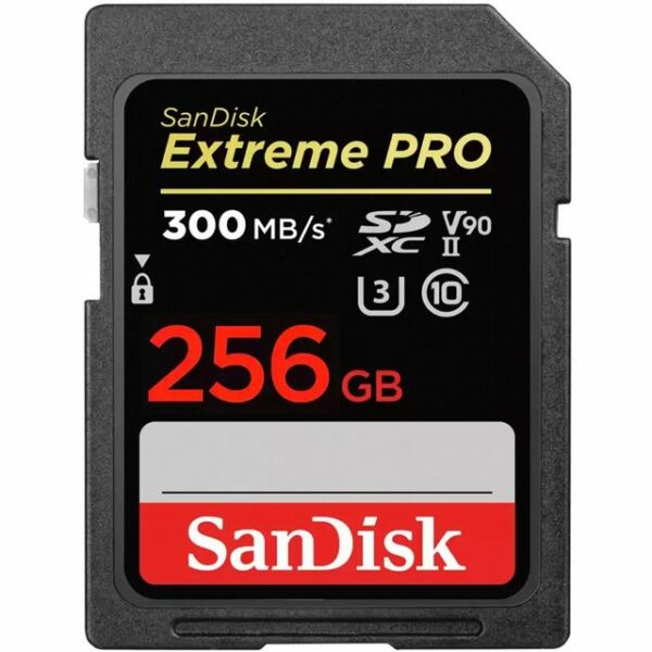 Mit der Performance der SanDisk Extreme SDXC-UHS-II-Speicherkarte kann man der Kreativität freien Lauf lassen. Die Aufnahmegeschwindigkeit von bis zu 260 MB/s und die UHS Speed Class 3 (U3) ermöglichen ruckelfreie Videos in hochauflösendem 4K UHD. Dank der Übertragungsgeschwindigkeit von 300 MB/s kann man seine Fotos im Handumdrehen auf andere Speichergeräte auslagern. Zudem hält die Speicherkarte Witterung