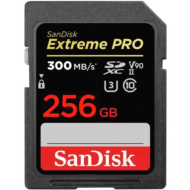 Mit der Performance der SanDisk Extreme SDXC-UHS-II-Speicherkarte kann man der Kreativität freien Lauf lassen. Die Aufnahmegeschwindigkeit von bis zu 260 MB/s und die UHS Speed Class 3 (U3) ermöglichen ruckelfreie Videos in hochauflösendem 4K UHD. Dank der Übertragungsgeschwindigkeit von 300 MB/s kann man seine Fotos im Handumdrehen auf andere Speichergeräte auslagern. Zudem hält die Speicherkarte Witterung