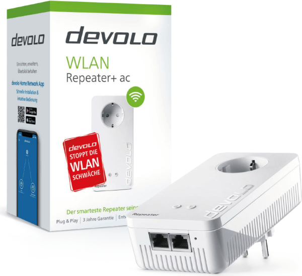 Kurzinfo: devolo WLAN Repeater+ ac - Wi-Fi-Range-Extender - Wi-Fi - Dualband - AC 196 - 250 V Gruppe Netzwerkgeräte Hersteller Devolo Hersteller Art. Nr. 08701 Modell WLAN Repeater+ ac EAN/UPC 4250059687011 Produktbeschreibung: devolo WLAN Repeater+ ac - Wi-Fi-Range-Extender Gerätetyp Wi-Fi-Range-Extender Formfaktor Extern Lokalisierung Österreich