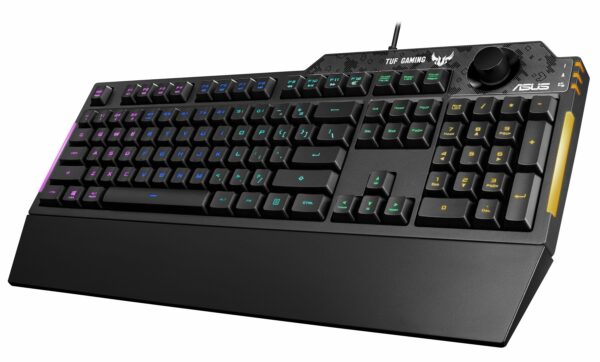 ASUS TUF GAMING K1. Tastatur Formfaktor: Volle Größe (100%). Tastatur-Stil: Gerade. Geräteschnittstelle: USB