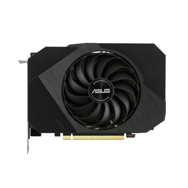 Schlagkräftig  Die ASUS Phoenix GeForce RTX™ 3050 verdankt ihren Namen einer hohen Leistung in einem robusten Gehäuse. Ein großer Einzellüfter nutzt die Vorteile unseres Axial-Tech-Lüfterdesigns und eines doppelt kugelgelagerten Lüfters