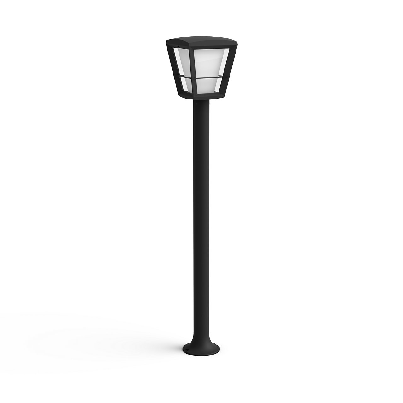 Philips Hue Außenleuchten White & Col. Amb. Econic Höhe 100 Cm Schwarz 1-flammig Eckig, Schwarz, Glas, Metall, 1744230P7