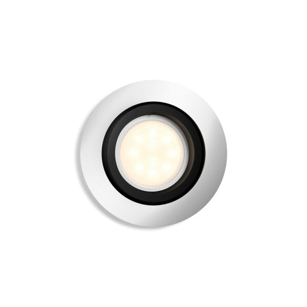 Philips Hue Milliskin Ø 9cm metallisch 1-flammig rund 5041148P9 / 8718696175422 - Farbe: Metallisch - Material: Kunststoff - Fassung: GU10 Leistung: max. 5