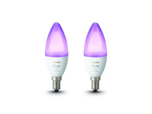 Philips Hue White & Col. Amb. 2er-Set E14 5 72633100 / 8718699726331 - Farbe: Weiß - Material: Kunststoff - Schutzart: IP20 - Höhe: 11