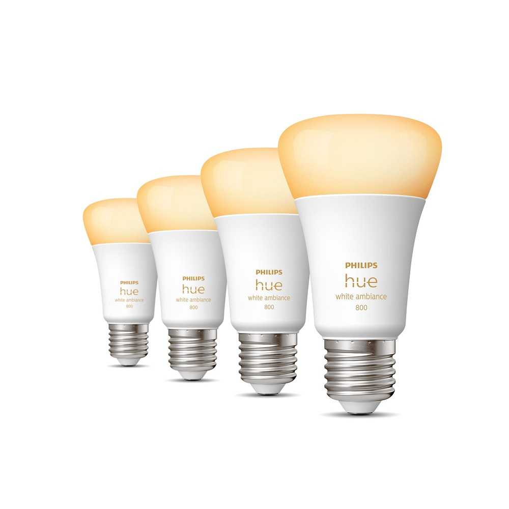 Philips Hue E27 White Ambiance E27 Viererpack 4x570lm 60W, 8719514328280