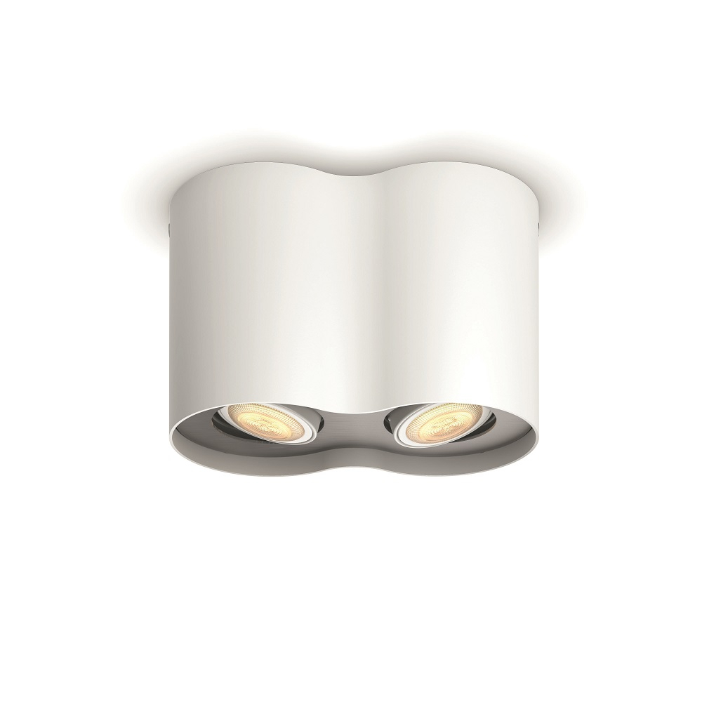 Philips Hue  Leuchten White Amb. Pillar Spot 2 Flg. Weiß 2x350lm Inkl. Dimmschalter, 8719514338463