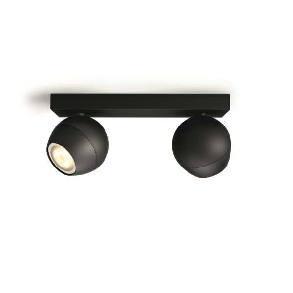 Philips Hue White Amb. Buckram Spot 2 flg. schwarz 2x350lm inkl. Dimmschalter 8719514339088 / 8719514339088 - .