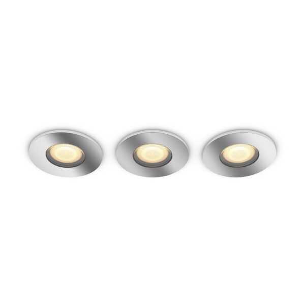 Philips Hue White Amb. Adore Deckenspots rund 3 flg. silber 350lm 3xinkl. Dimmschalter 8719514340817 / 8719514340817 - .