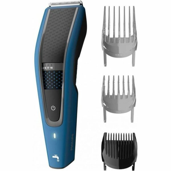 Einen sauberen und schnellen Haarschnitt ermöglicht der abwaschbare Haarschneider HC5612/15 der series 5000 von Philips. Dank seiner DualCut-Technologie verfügt er über ein zweiseitiges Schneidelement