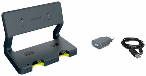 ÜberblickZum Laden und Aufbewahren2 Geräte gleichzeitig ladenBeschreibungDie Philips Multi Docking Station ist die ideale Ergänzung für Ihre Xperion 6000 LED-Arbeitsleuchten. An einem beliebigem Ort platziert