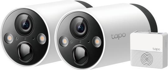 TP-Link Smart Wire-Free Security Camera, 2 Camera SystemSPEC: 2 ? Tapo C420, 1 ? Tapo H200, 2K+(2560×1440), 2.4 GHz, 5200mAh rechargable lithium-ion battery, Sub-1GHzFEATURE: 180days battery life, Full-color vision, Smart Detection and Notifications (people, pe (TAPO C420S2)