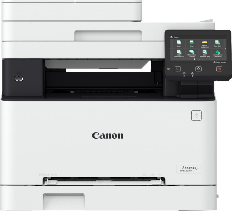 Canon i-SENSYS MF655Cdw – Multifunktionsdrucker – Farbe – Laser – A4 (210 x 297 mm), Legal (216 x 356 mm) (Original) – A4/Legal (Medien) – bis zu 21 Seiten/Min. (Kopieren) – bis zu 21 Seiten/Min. (Drucken) – 250 Blatt – USB 2.0, Gigabit LAN, Wi-Fi(n), USB-Host (5158C004)