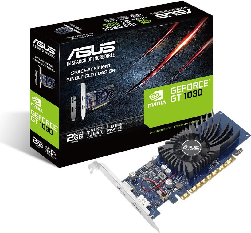 ASUS GT1030-2G-BRK – Grafikkarten – GF GT 1030 – 2GB GDDR5 – PCIe 3.0 low profile – HDMI, DisplayPort (90YV0AT2-M0NA00)