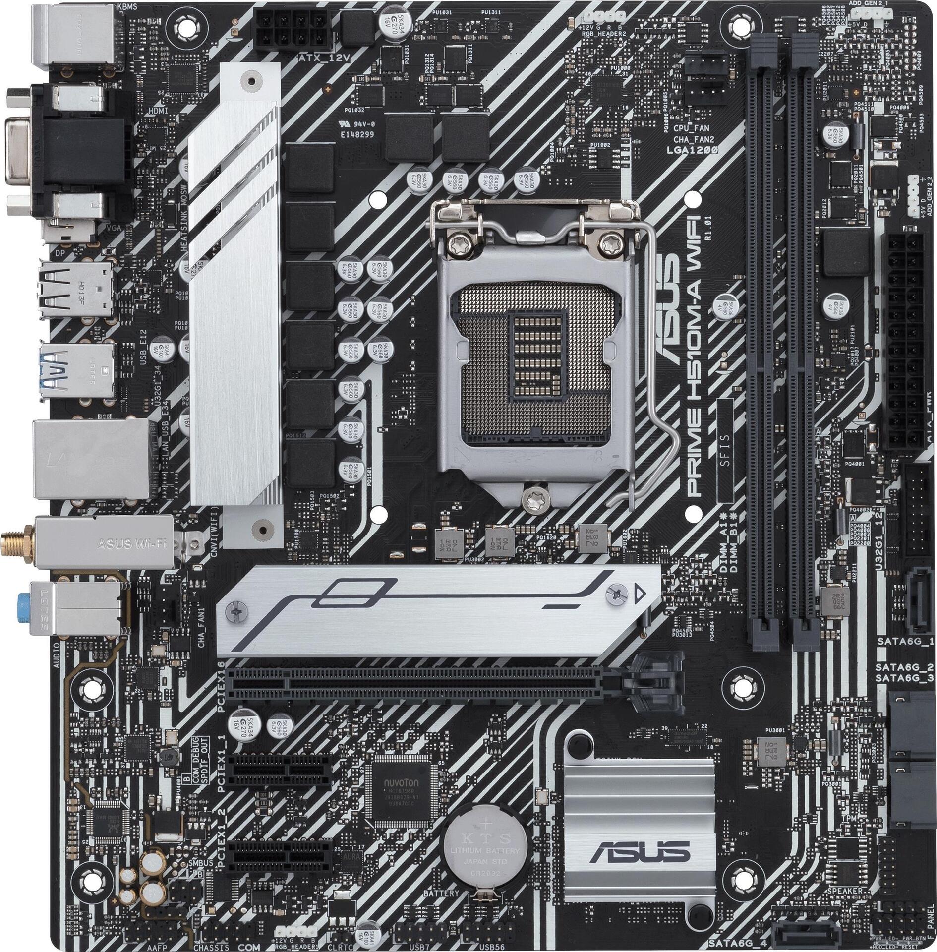 Kurzinfo: ASUS PRIME H510M-A WIFI - Motherboard - micro ATX - LGA1200-Sockel - H510 - USB 3.2 Gen 1 - Gigabit LAN