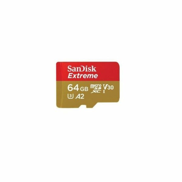 SanDisk microSDXC Extreme 64GB Mobile Gaming micro SDXC Speicherkarte stoßfestHighlightsBeliebig oft beschreib- und löschbares WechselspeichermediumIdeal für Android Smartphones und TabletsExtrem schnelle Übertragungsgeschwindigkeiten von bis zu 100 MB/s lesen und 60 MB/s schreibenUHS Speed Class 3 (U3) und Video Speed Class 30 (V30) für die anspruchsvolle Grafik von AAA-/3D-/VR-Spielen und 4K-UHD-VideosA1-Einstufung für schnelleres Laden von Apps und verbesserte PerformanceWasserdicht