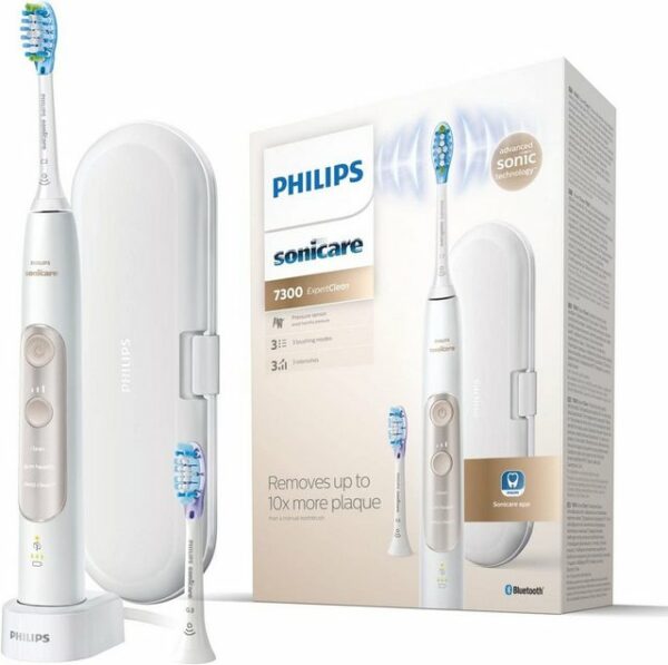 Philips Sonicare ExpertClean 7300  Farbe: Weiß  Modell: HX9601/03   Der Antrieb in Philips Sonicare Schallzahnbürsten führt mit bis zu 62.000 Bürstenkopfbewegungen pro Minute zu mehr Bewegungen als eine Handzahnbürste in einem Monat. Die schnellen Bürstenkopfbewegungen erzeugen einen Flüssigkeitsstrom