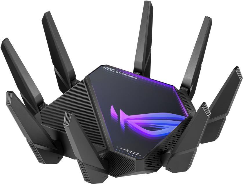 ASUS ROG Rapture GT-AXE16000 – Wireless Router – Switch mit 6 Ports – 10 GigE, 2,5 GigE, 802,11ax (Wi-Fi 6E) – WAN-Ports: 3 – 802,11a/b/g/n/ac/ax (Wi-Fi 6E) – Multi-Band (90IG06W0-MU2A10)