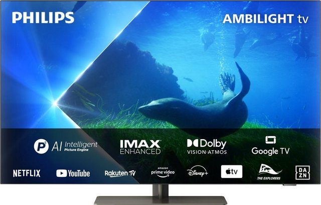 Ob Filme oder Sendungen – das lebensechte Bild und der umfangreiche Klang dieses OLED TVs sorgen zusammen mit dem beeindruckenden Lichteffekt von Ambilight für ein außergewöhnliches Erlebnis. Die dunkle Umrandung aus Metall und das rahmenlose Design sehen sehr elegant aus.