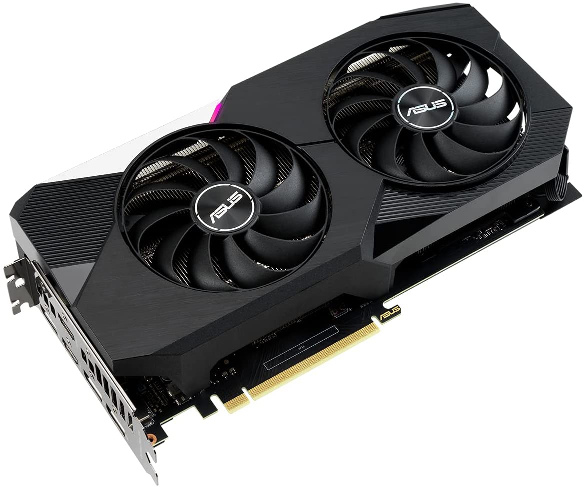 ASUS DUAL-RTX3060TI-O8G-V2 – OC Edition – Grafikkarten – GF RTX 3060 Ti – 8GB GDDR6 – PCIe 4,0 – 2 x HDMI, 3 x DisplayPort (90YV0G1J-M0NA00)