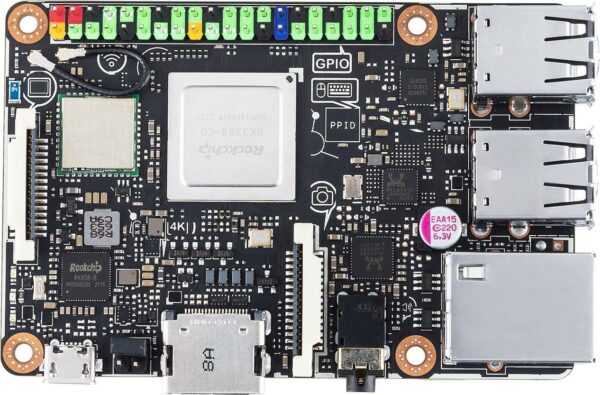 Kurzinfo: ASUS Tinker Board S R2.0 - Einplatinenrechner - Rockchip RK3288-CG.W - RAM 2 GB - Flash 16 GB - 802.11b/g/n