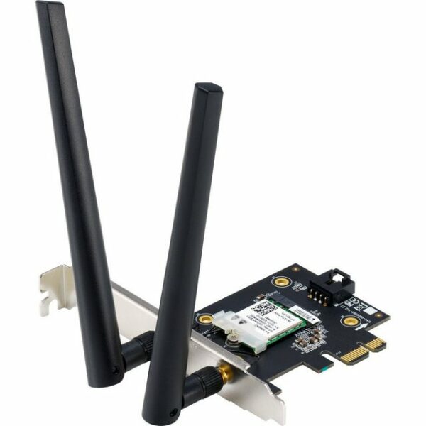 Der ASUS PCE-AXE5400 ist eine WiFi 6E PCIe Adapter mit 2 externen Antennen. Der ASUS PCE-AXE5400 unterstützt 6GHz Band