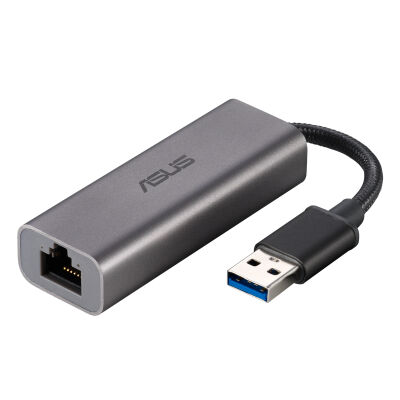 Modell-Name:USB-C2500 / Eingang: USB-A 3.0 / Ausgang: 2.5 Gigabit Ethernet (RJ45) / Besonderheiten: Robustes Aluminiumgehäuse