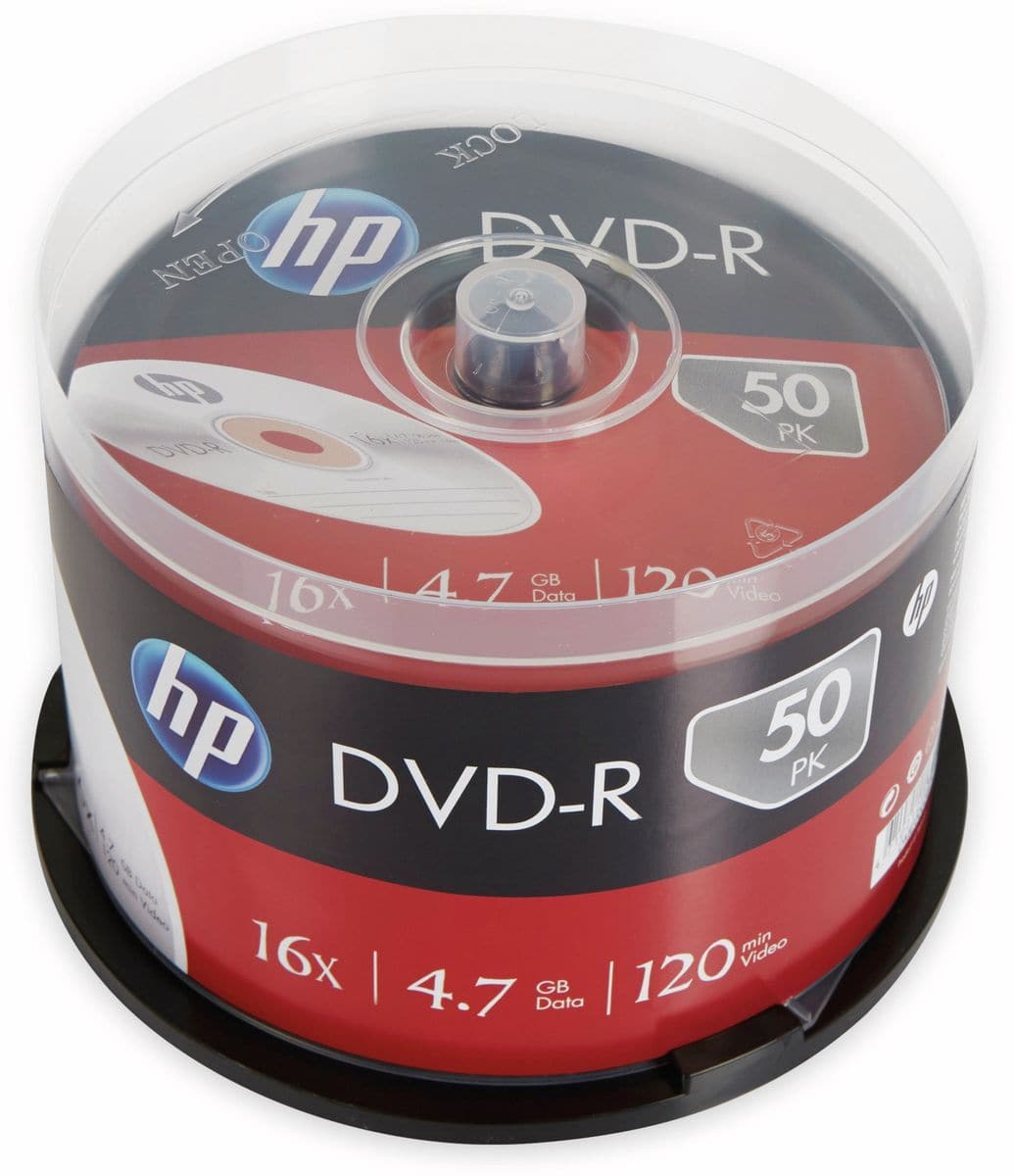 Die zuverlässigen DVD-R Medien von HP eignen sich ideal für die Sicherung von täglich anfallenden Daten. Neben ihrer hohen Qualität bieten sie zudem eine hervorragende Kompatibilität mit Playern und Recordern. Technische Daten: Kapazität: 4