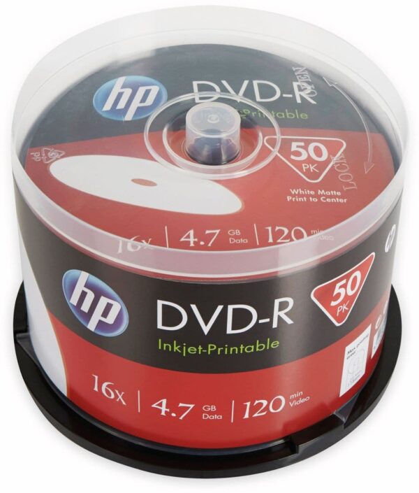 Die zuverlässigen DVD-R Medien von HP eignen sich ideal für die Sicherung von täglich anfallenden Daten. Neben ihrer hohen Qualität bieten sie zudem eine hervorragende Kompatibilität mit Playern und Recordern. Technische Daten: Kapazität: 4