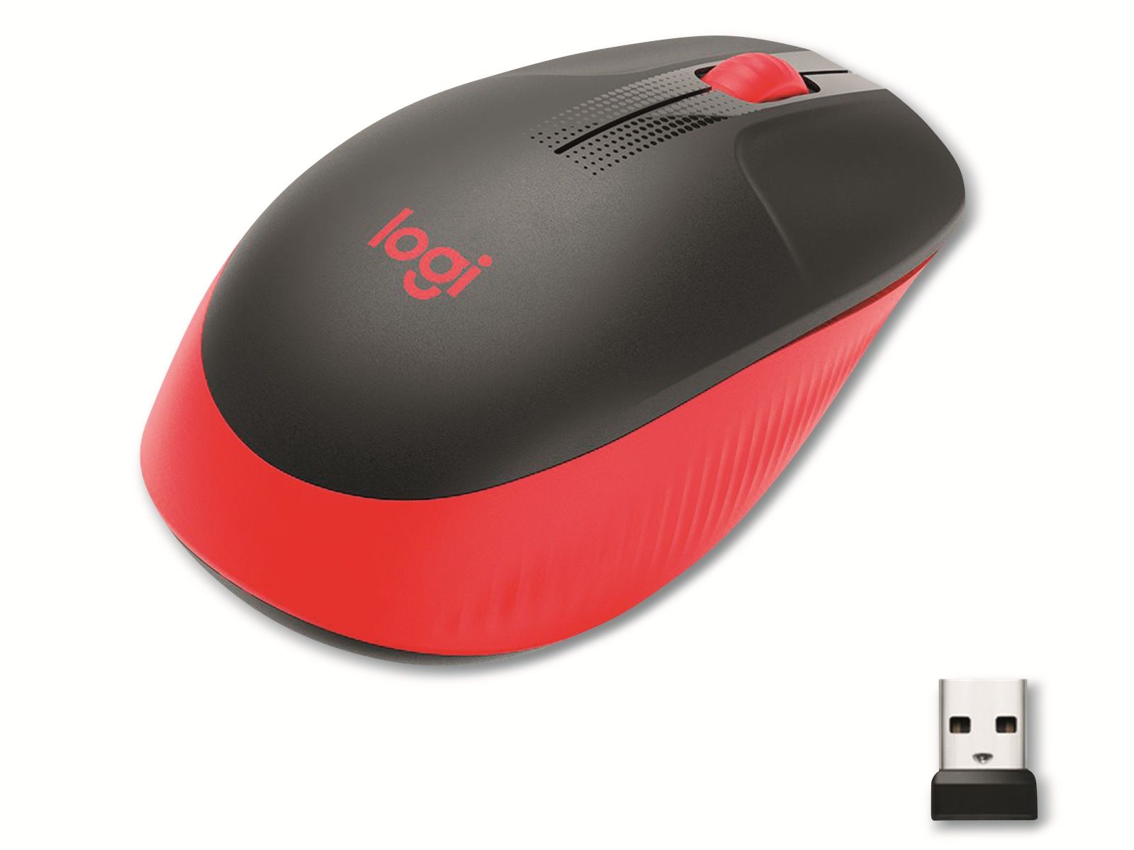 LOGITECH Funkmaus M190, 1000 dpi, 3 Tasten, rot