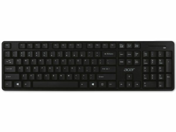 Das Desktop-Set Acer Wireless Combo 100 besteht aus einer kabellosen Tastatur und Maus. Mit ihrem schlichten und schicken Design fügen sich die beiden wichtigsten Peripheriegeräte optimal in den Arbeitsplatz ein und sorgen dafür