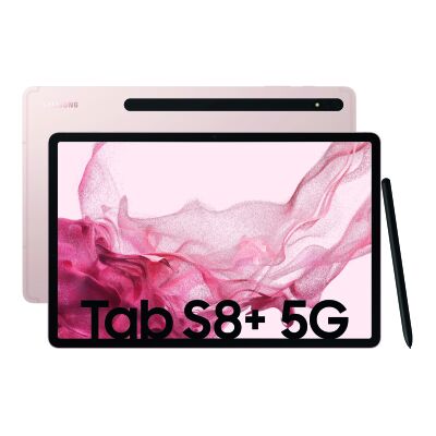 Samsung X806B Galaxy Tab S8+ 5G 256 GB (Pink Gold) 12,4″ WQXGA+ Display / Octa-Cora / 8GB RAM / 256GB Speicher / Android 12.0