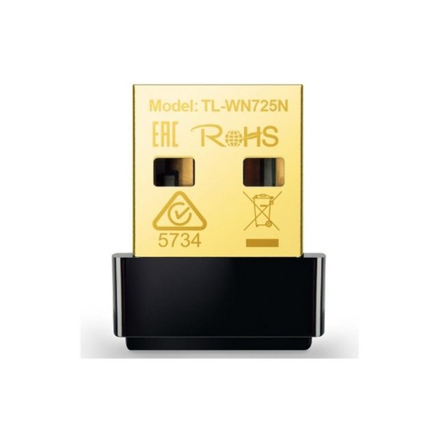 TL-WN725N - Drahtloser USB-Mini-Adapter mit 150 Mbit/s Mit dem 150 Mbit/s Nano-USB-Adapter TL-WN725N von TP-Link können Benutzer einen Desktop- oder Notebook-Computer mit 150 Mbit/s an ein drahtloses Netzwerk anschließen. Dieser Miniaturadapter ist so praktisch wie möglich und kann